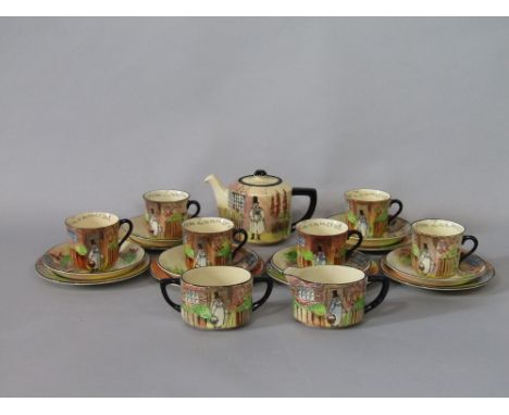 A collection of Royal Doulton Gaffers series ware teawares comprising teapot, milk jug, sugar bowl, six cups, six saucers and