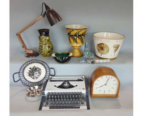 A Mac Lamp number 8, together with a cased portable Olympia traveller typewriter, various ceramics, Danish candlestick, set o