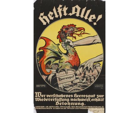 VERSCHIEDENE KÜNSTLER: I. Weltkrieg und Nachkriegszeit: Werbung für Kriegsanleihen, Spendenaufrufe  für Säuglings-/Kleinkinde