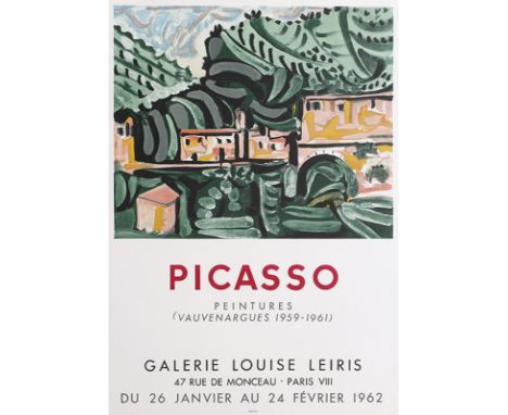 PABLO PICASSO  Malaga 1881 - 1973 Mougins: Picasso Peintures (Vauvenargues 1959 - 1961). Ausstellungsplakat der Galerie Louis