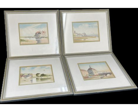 Set 4 limited edition coloured lithographs by Colin Reeder, each frame measures approximately 13 x 14 inches,  each lithograp