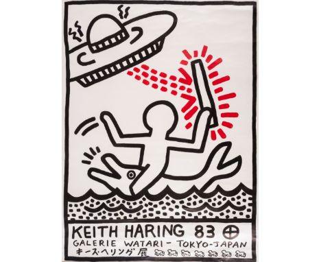 Keith Haring (1958-1990)Galerie Watari Tokyo (D&ouml;ring 5)Offset lithograph printed in black and red, 1983, published by On