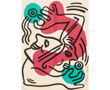 Keith Haring (1958-1990)International Volunteer Day (Littmann p. 93) Lithograph printed in colours, 1988, signed and dated in