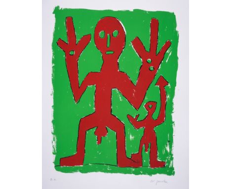 A.R. Penck (1939-2017)Untitled (Peace)Screenprint in colours, 1996, signed and inscribed 'e.a.' in pencil, an artist’s proof 