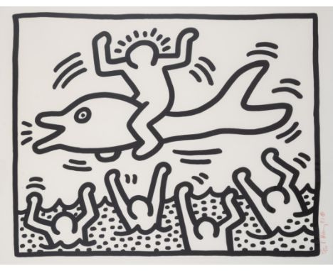 Keith Haring (1958-1990)Untitled (Man on Dolphin) (Littmann p.84)Lithograph, 1987, signed and dated in red pencil, numbered f