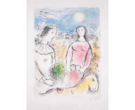Marc Chagall (1887-1985)Le Couple au Crépuscule (Mourlot 972)Lithograph printed in colours, 1980, signed in pencil, numbered 