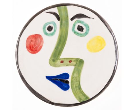 Pablo Picasso (1881-1973)Visage no.189 (A. Ramie 491)Glazed ceramic plate, 1963, marked 'No.189/Edition Picasso/Madoura' and 