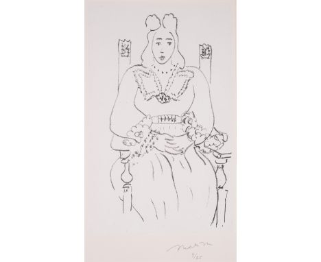 Henri Matisse (1869-1954)&Eacute;tude pour Po&egrave;mes de Charles d'Orl&eacute;ans (Duthuit 560)Lithograph on chine coll&ea