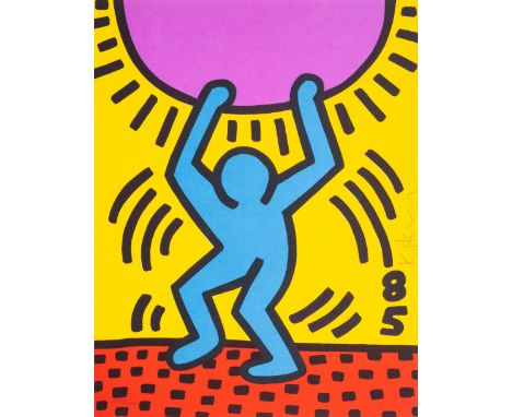 Keith Haring (1958-1990)International Youth Year (Littmann p.36)Lithograph printed in colours, 1985, signed in pencil, number