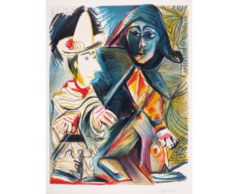 Pablo Picasso (1881-1973) after.Le Clown et l'Harlequin (Czwiklitzer p.437)Lithograph and offset lithograph printed in colour