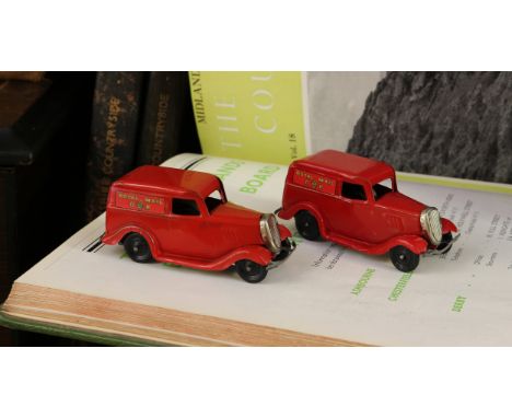 Tri-ang Minic (Lines Brothers) tinplate and clockwork 3M Ford Royal Mail van, red body with decals 'ROYAL MAIL G R', unboxed;