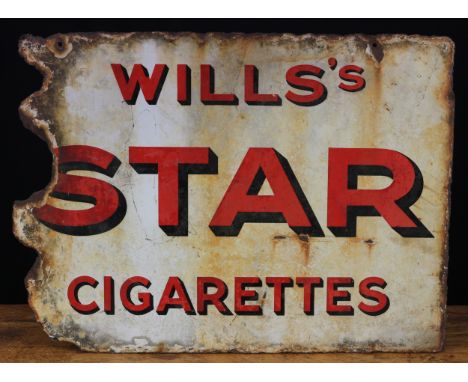 Advertising, Tobacciana and Smoking Interest - a rectangular shaped double sided enamel sign, red lettering with black drop s