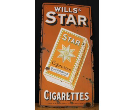 Advertising, Tobacciana and Smoking Interest - a rectangular shaped single sided pictorial enamel sign, white lettering with 