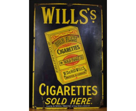 Advertising, Tobacciana and Smoking Interest - a rectangular shaped single sided pictorial enamel sign, yellow and white lett