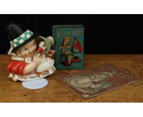 Juvenalia - a novelty J.Lyons &amp; Co. Ltd. novelty toffee tin, in the form of a Cinderella book, 14cm high; a Hummel wall p