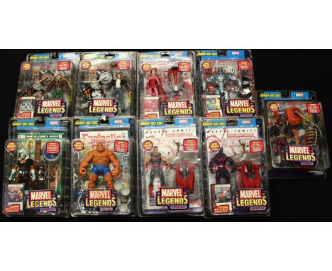 A collection of Toy Biz Marvel Legends action figures, from the Legendary Rider Series, comprising V-54 Item No.71156 Thing, 
