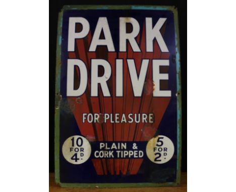 Advertising, Tobacciana and Smoking Interest - a rectangular shaped single sided enamel sign, white lettering with red extend