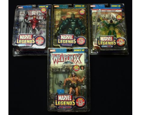 A collection of Toy Biz Marvel Legends action figures, from the Series VII, comprising V-10 Item No.71110 Weapon "X" Wolverin