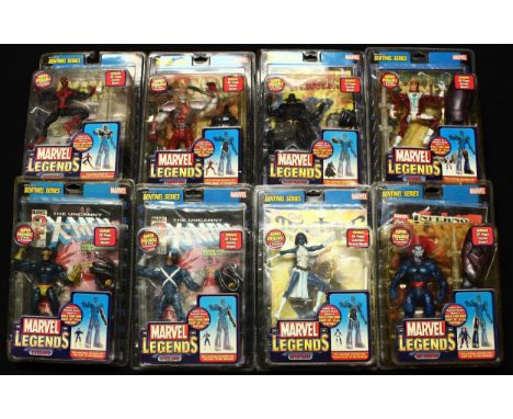 A collection of Toy Biz Marvel Legends action figures, from the Sentinel Series, comprising V-54 Item No.71146 Spider-Man, se