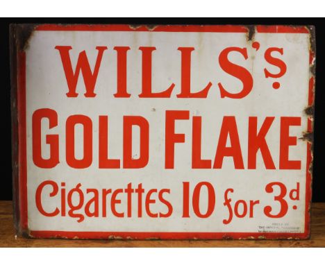 Advertising, Tobacciana and Smoking Interest - a rectangular shaped double sided flanged enamel sign, the first side with red