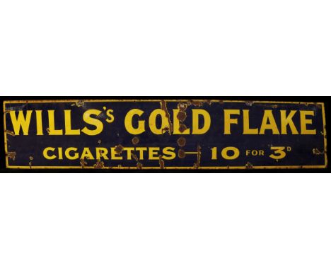 Advertising, Tobacciana and Smoking Interest - a rectangular shaped single sided enamel sign, yellow lettering on a cobalt bl