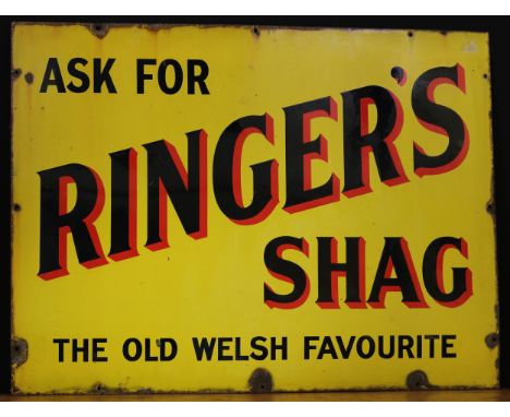 Advertising, Tobacciana and Smoking Interest - a rectangular shaped single sided enamel sign, black lettering with a red drop