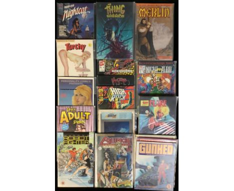 25 Mixed comics Indie, Marvel, Valiant etc… Magnus Robot Fighter #1. Nightcat #1. The Thing #1 &amp; 2. Flare #1-4. Merlin #1