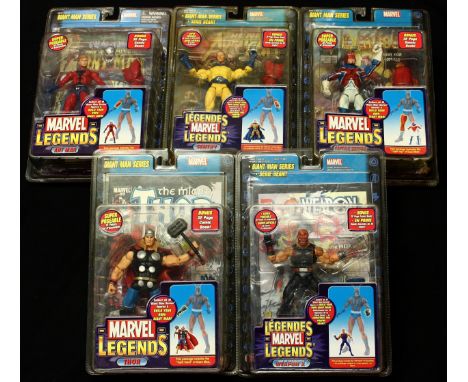 A collection of Toy Biz Marvel Legends action figures, from the Giant Man Series, comprising V-70 Item No.71079 Captain Brita