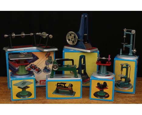 A collection of boxed Wilesco live steam accessories, comprising M53 circular saw, boxed; M60 hack saw, boxed; M52 two-wheel 