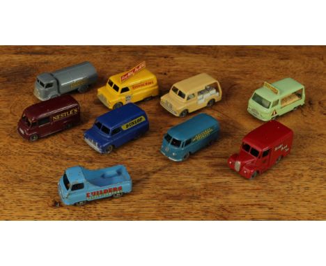 A collection of unboxed Matchbox 1-75 'Regular Wheels' issues, comprising 21c Commer milk bottle float, pale green body with 