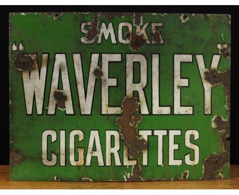 Advertising, Tobacciana and Smoking Interest - a rectangular shaped single sided enamel sign, white lettering with black outl