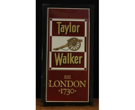 Advertising, Breweriana - a rectangular shaped single sided pictorial enamel sign, cream and brown lettering on a maroon grou