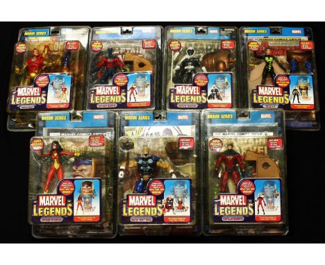 A collection of Toy Biz Marvel Legends action figures, from the Modok Series, comprising V-61 Item No.71187 Beta Ray Bill, se