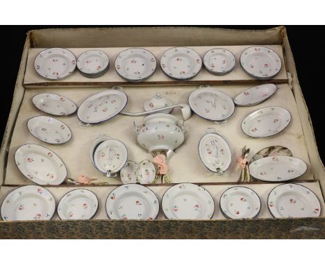 Juvenalia and Memories of Childhood - a late 19th century French enamel miniature dolls dinner service, comprising various si
