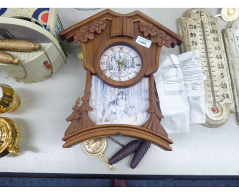 BRADFORD EXCHANGE 'RAF 90th ANNIVERSARY DAWN PATROL', CLOCK, AUTOMATON WALL CLOCK AND A BRADFORD EXCHANGE 'NATURES TIMELESS M
