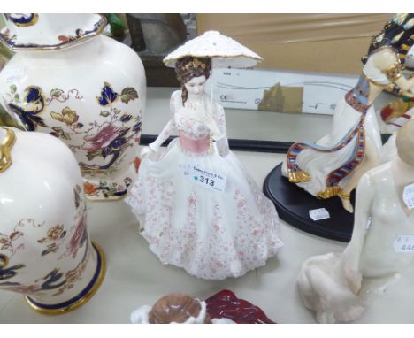 ROYAL WORCESTER CHINA LARGE CRINOLINE FIGURE 'THE GARDEN PARTY', No. 1664 OF 7500