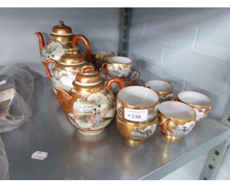 AN INTER-WAR YEARS JAPANESE KUTANI EGGSHELL PART TEA SERVICE