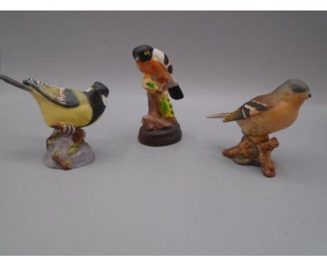 Royal Worcester great tit, Beswick chaffinch and a robin