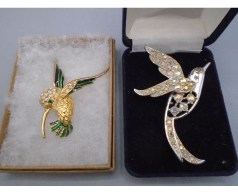 Hummingbird brooches, micro mosiac, tie pins and other brooches