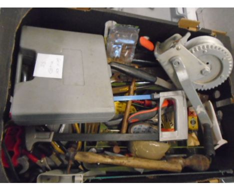 Assorted tools including a winch and dremel set