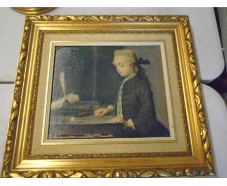 Oleograph on canvas of a gentleman in gilt frame