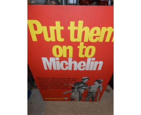 Vintage Michelin Cycle Tyre Sign ( cardboard ) 24 x 36 inches