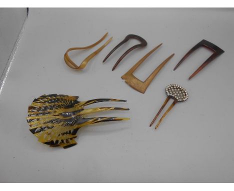 6 Vintage Hair Slides