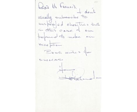 WW2 Sgt. R W Richardson, Battle of Britain Pilot Hand signed, Handwritten Letter Undated, letter is giving reference to not s