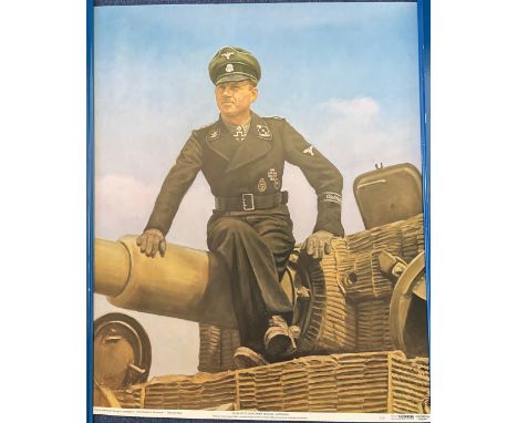WW2 A 24x20 Colour Poster Titled SS Hauptsturmführer Michael Wittmann (Missing in Action in 1944 Unmarked Field Grave discove