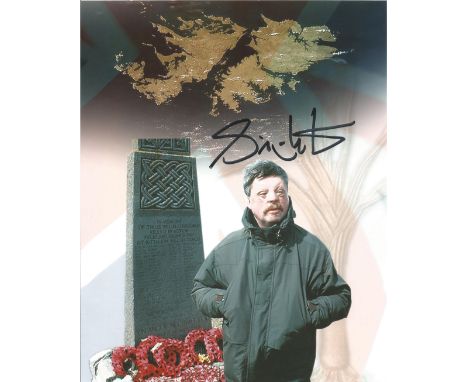 Simon Weston CBE Hand signed 10x8 Colour Montage Photo. Photo shows Weston, a Welsh Memorial and a map. Weston is a Welsh vet