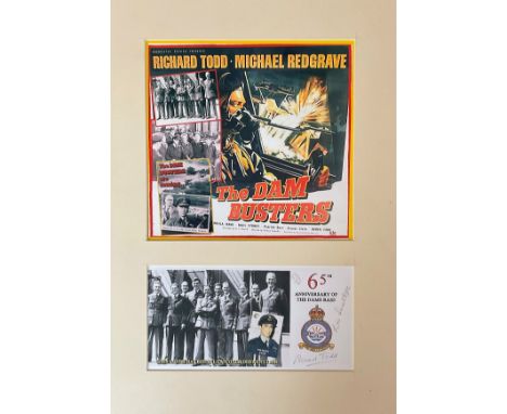 WW2 Les Smith DFC Hand signed 65th Anniversary of Dams Raid FDC Limited Edition 58/85 Mounted Photo of Dambuster Film, With R