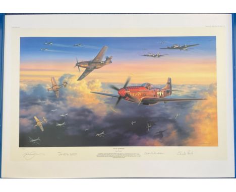 WW2 Artist Nicolas Trudgian 35x24 Colour Print Titled Ace Of Diamonds. Limited Edition 479/500. Multi Signed by The Artist Lt