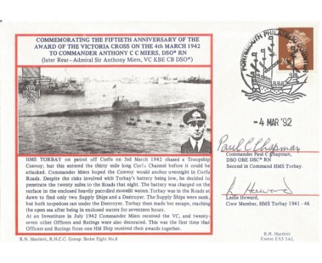 Commander Paul Chapman DSO OBE DSC RN multi signed FDC. Commemorating The Fiftieth Anniversary Of The Award Of The Victoria C