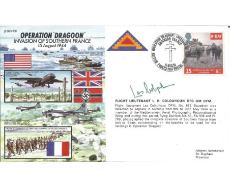 WW2 Operation Dragoon, Invasion Of Southern France on 15th August 1944 FDC (JS 50/44/8) signed by Flight Lieutenant L R Colqu